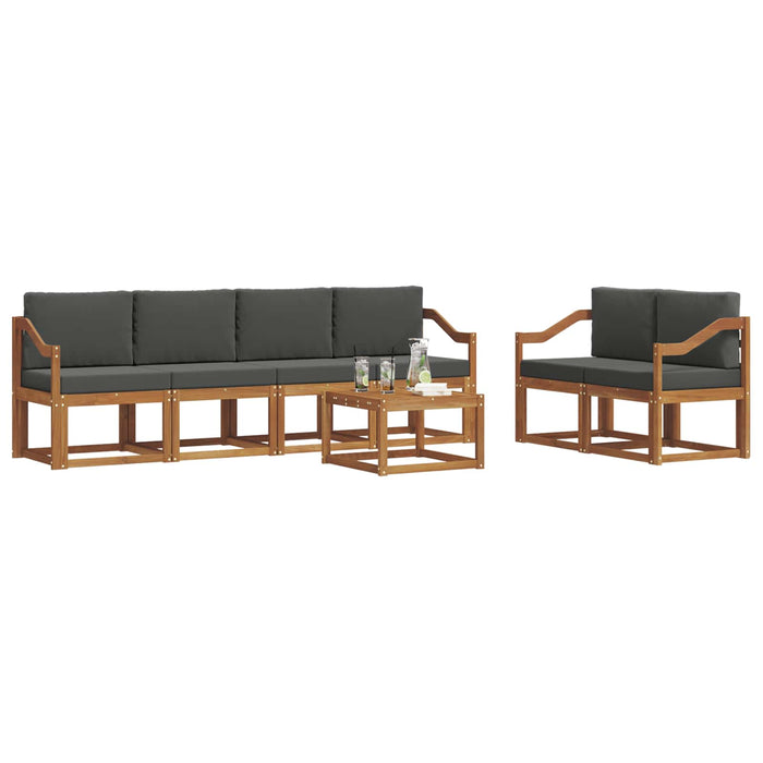Set de canapele de exterior cu pernă 7 pcs Natural și Antracit - WALTI WALTI
