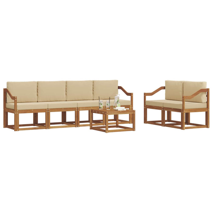 Set de canapele de exterior cu pernă 7 pcs Natural și Bej - WALTI WALTI