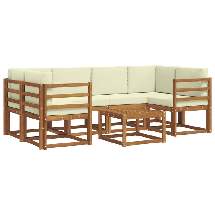 Set de canapele de exterior cu pernă 7 pcs Natural și Crem - WALTI WALTI