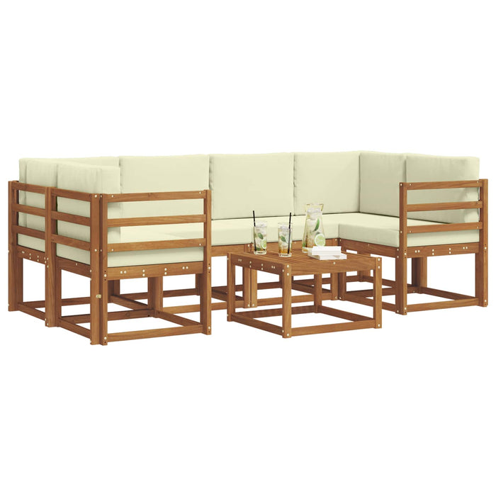 Set de canapele de exterior cu pernă 7 pcs Natural și Crem - WALTI WALTI