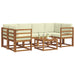 Set de canapele de exterior cu pernă 7 pcs Natural și Crem - WALTI WALTI