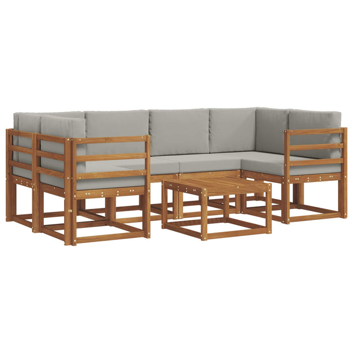Set de canapele de exterior 7 pcs Gri natural și deschis - WALTI WALTI