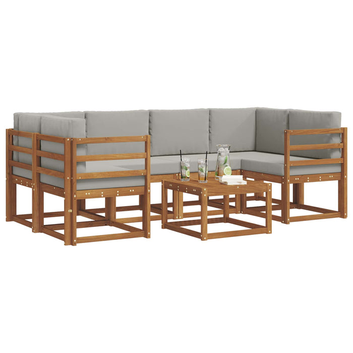 Set de canapele de exterior 7 pcs Gri natural și deschis - WALTI WALTI