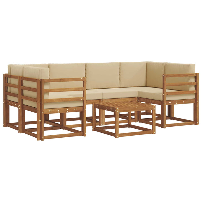 Set de canapele de exterior cu pernă 7 pcs Natural și Bej - WALTI WALTI