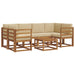 Set de canapele de exterior cu pernă 7 pcs Natural și Bej - WALTI WALTI