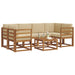 Set de canapele de exterior cu pernă 7 pcs Natural și Bej - WALTI WALTI