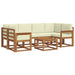 Set de canapele de exterior cu pernă 7 pcs Natural și Crem - WALTI WALTI