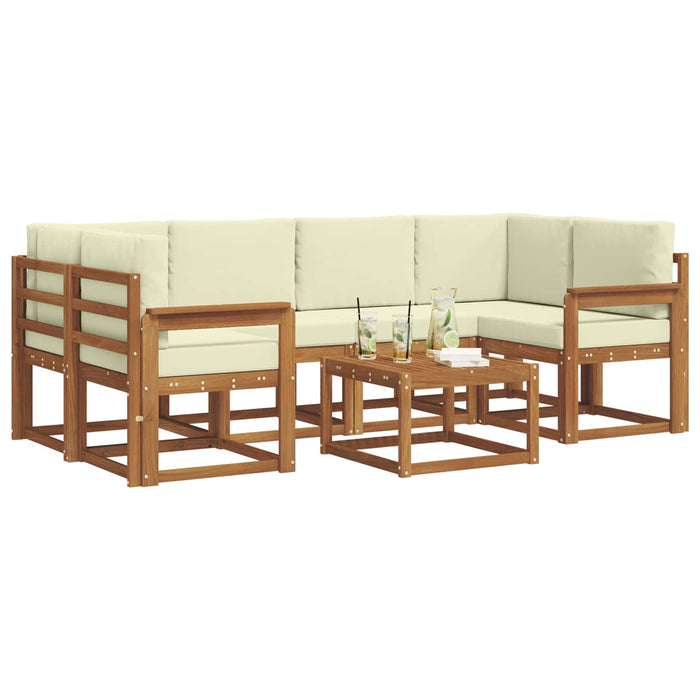 Set de canapele de exterior cu pernă 7 pcs Natural și Crem - WALTI WALTI