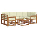 Set de canapele de exterior cu pernă 7 pcs Natural și Crem - WALTI WALTI