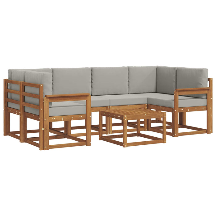 Set de canapele de exterior 7 pcs Gri natural și deschis - WALTI WALTI