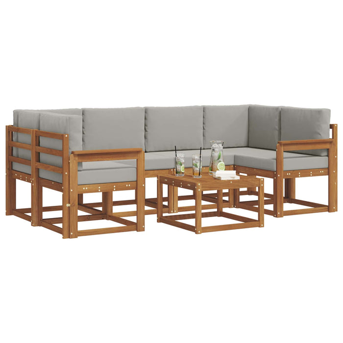 Set de canapele de exterior 7 pcs Gri natural și deschis - WALTI WALTI
