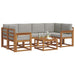 Set de canapele de exterior 7 pcs Gri natural și deschis - WALTI WALTI