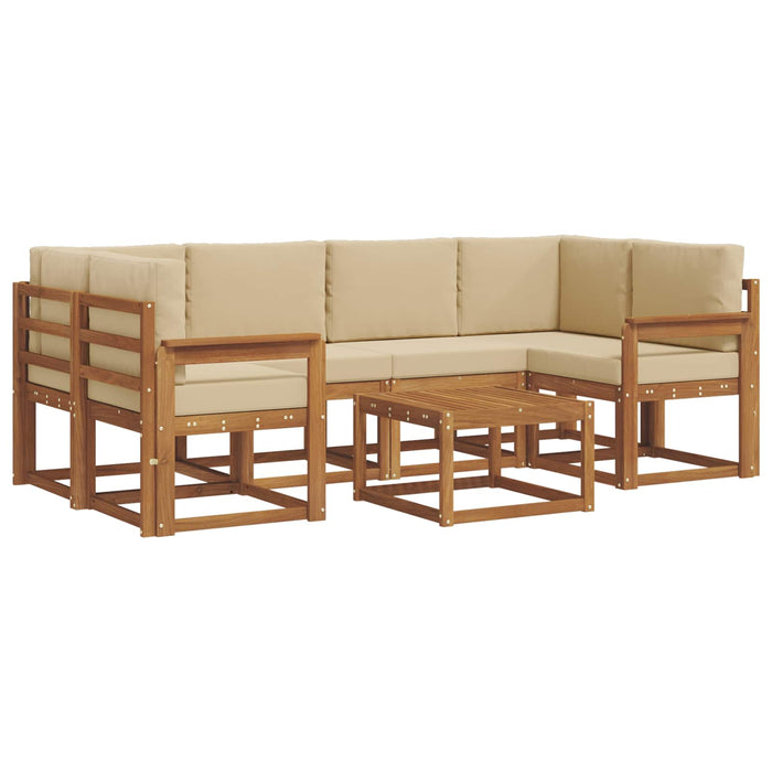 Set de canapele de exterior cu pernă 7 pcs Natural și Bej - WALTI WALTI