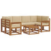 Set de canapele de exterior cu pernă 7 pcs Natural și Bej - WALTI WALTI