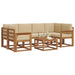 Set de canapele de exterior cu pernă 7 pcs Natural și Bej - WALTI WALTI