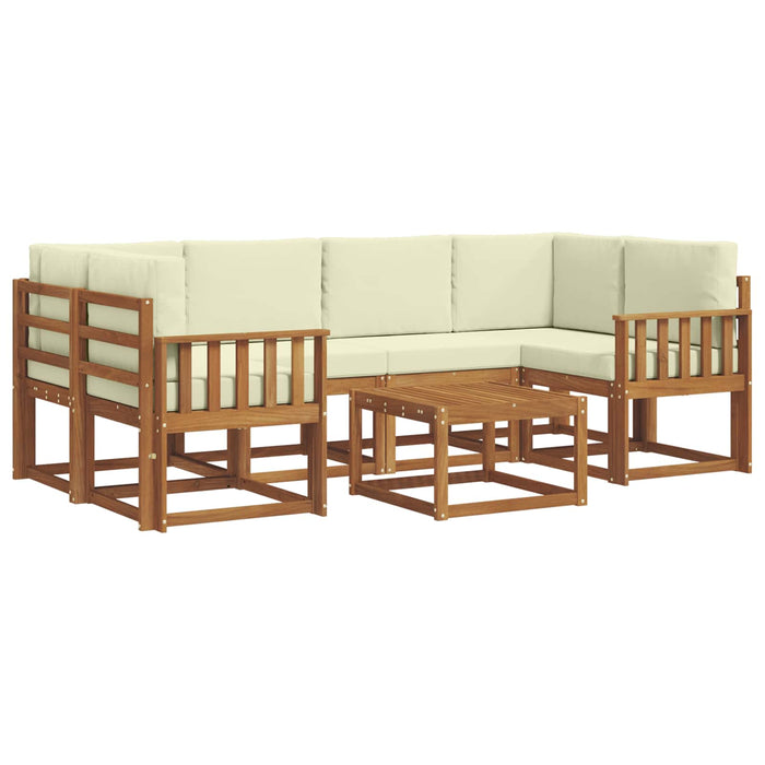 Set de canapele de exterior cu pernă 7 pcs Natural și Crem - WALTI WALTI