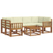 Set de canapele de exterior cu pernă 7 pcs Natural și Crem - WALTI WALTI