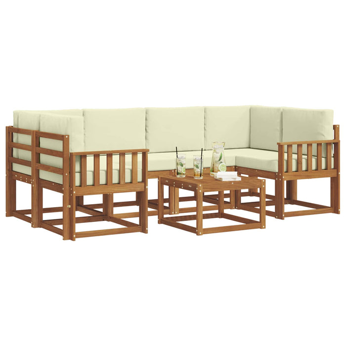 Set de canapele de exterior cu pernă 7 pcs Natural și Crem - WALTI WALTI