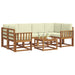 Set de canapele de exterior cu pernă 7 pcs Natural și Crem - WALTI WALTI