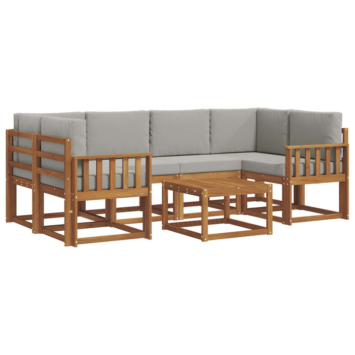 Set de canapele de exterior 7 pcs Gri natural și deschis - WALTI WALTI