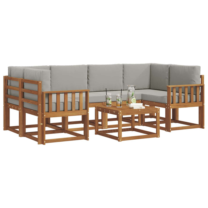 Set de canapele de exterior 7 pcs Gri natural și deschis - WALTI WALTI