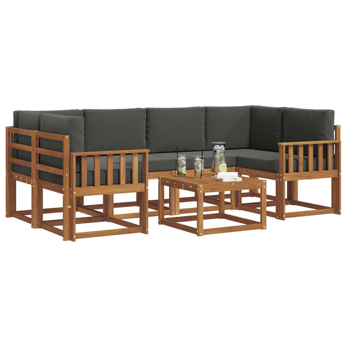 Set de canapele de exterior cu pernă 7 pcs Natural și Antracit - WALTI WALTI