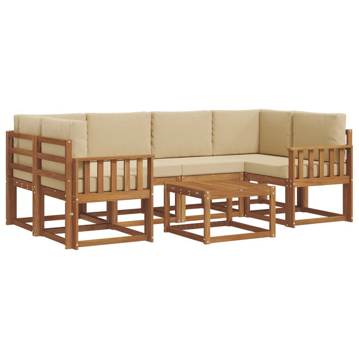 Set de canapele de exterior cu pernă 7 pcs Natural și Bej - WALTI WALTI