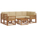 Set de canapele de exterior cu pernă 7 pcs Natural și Bej - WALTI WALTI