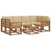 Set de canapele de exterior cu pernă 7 pcs Natural și Bej - WALTI WALTI