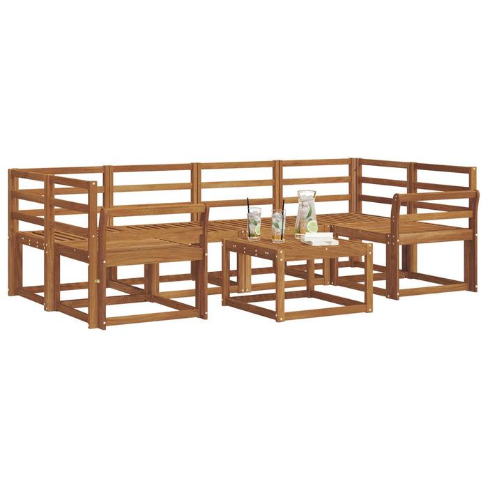 Set de canapele de exterior 7 pcs natural Lemn Solid de Acacia - WALTI WALTI