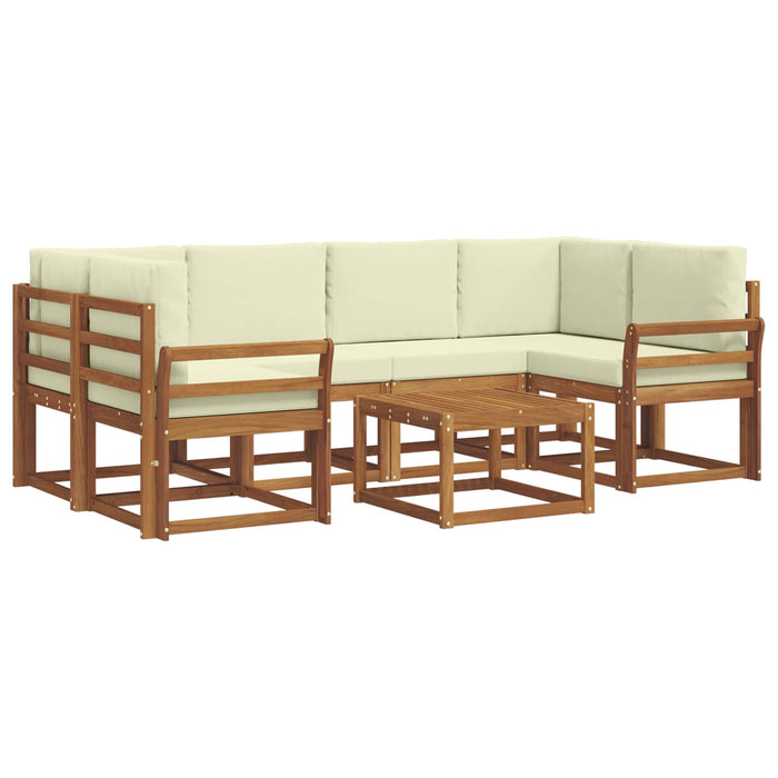Set de canapele de exterior cu pernă 7 pcs Natural și Crem - WALTI WALTI