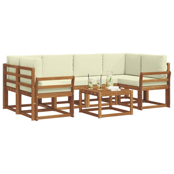 Set de canapele de exterior cu pernă 7 pcs Natural și Crem - WALTI WALTI
