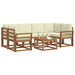 Set de canapele de exterior cu pernă 7 pcs Natural și Crem - WALTI WALTI