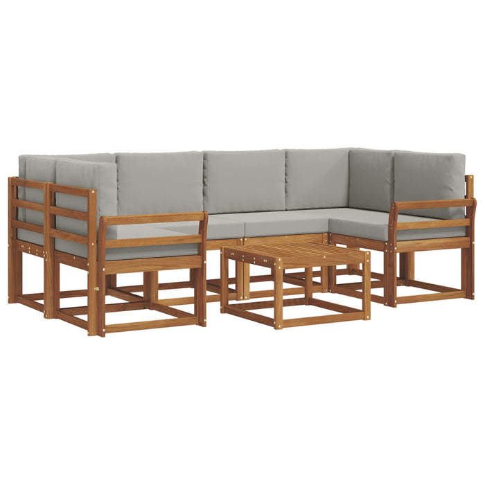 Set de canapele de exterior 7 pcs Gri natural și deschis - WALTI WALTI