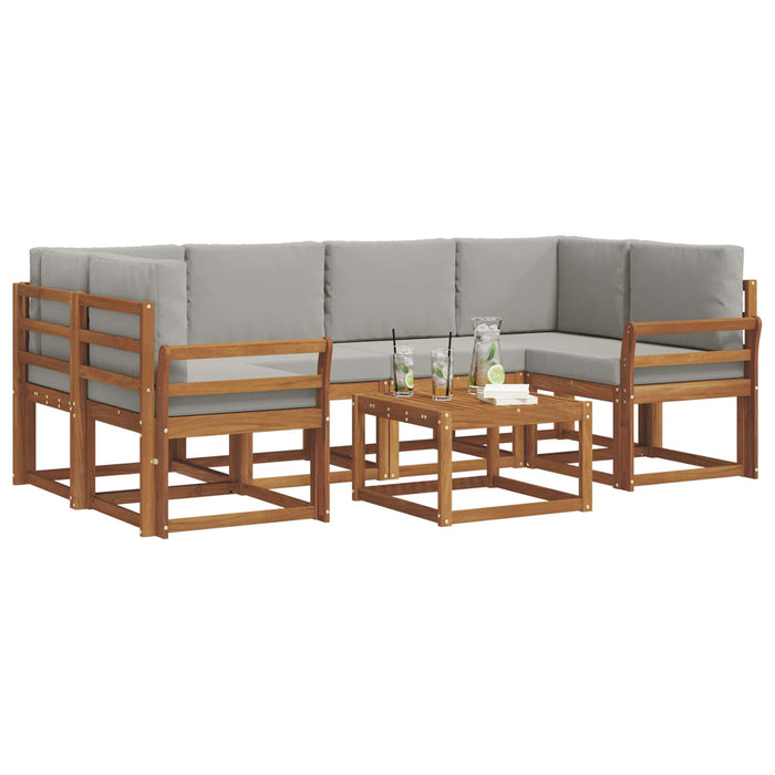 Set de canapele de exterior 7 pcs Gri natural și deschis - WALTI WALTI
