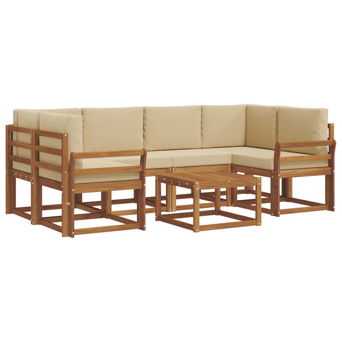 Set de canapele de exterior cu pernă 7 pcs Natural și Bej - WALTI WALTI