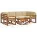 Set de canapele de exterior cu pernă 7 pcs Natural și Bej - WALTI WALTI
