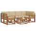 Set de canapele de exterior cu pernă 7 pcs Natural și Bej - WALTI WALTI