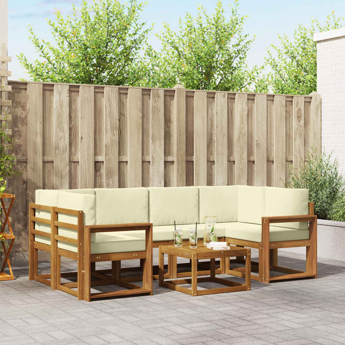 Set de canapele de exterior cu pernă 7 pcs Natural și Crem - WALTI WALTI