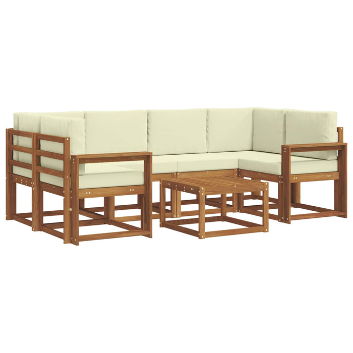 Set de canapele de exterior cu pernă 7 pcs Natural și Crem - WALTI WALTI