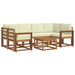 Set de canapele de exterior cu pernă 7 pcs Natural și Crem - WALTI WALTI