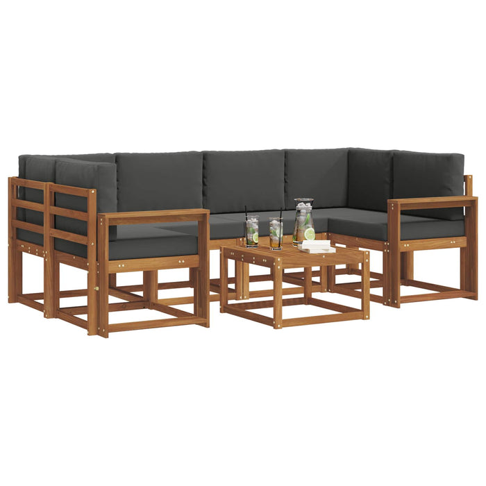 Set de canapele de exterior cu pernă 7 pcs Natural și Antracit - WALTI WALTI