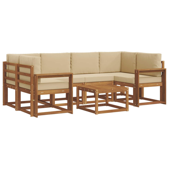 Set de canapele de exterior cu pernă 7 pcs Natural și Bej - WALTI WALTI