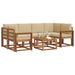 Set de canapele de exterior cu pernă 7 pcs Natural și Bej - WALTI WALTI