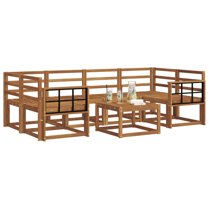 Set de canapele de exterior 7 pcs natural Lemn Solid de Acacia - WALTI WALTI