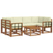 Set de canapele de exterior cu pernă 7 pcs Natural și Crem - WALTI WALTI