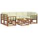 Set de canapele de exterior cu pernă 7 pcs Natural și Crem - WALTI WALTI