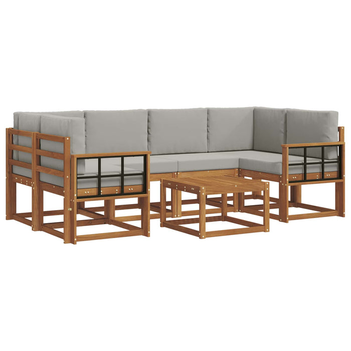 Set de canapele de exterior 7 pcs Gri natural și deschis - WALTI WALTI