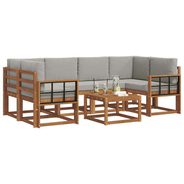 Set de canapele de exterior 7 pcs Gri natural și deschis - WALTI WALTI