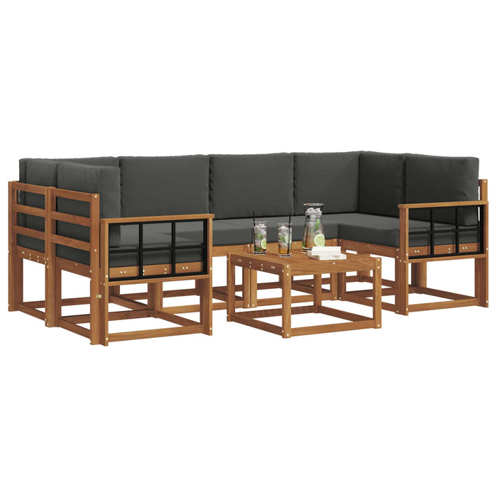 Set de canapele de exterior cu pernă 7 pcs Natural și Antracit - WALTI WALTI